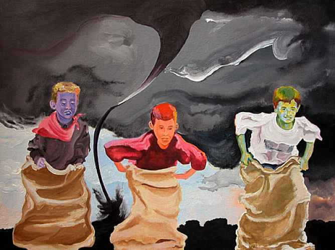 Sack Race - Art by Michael Knight